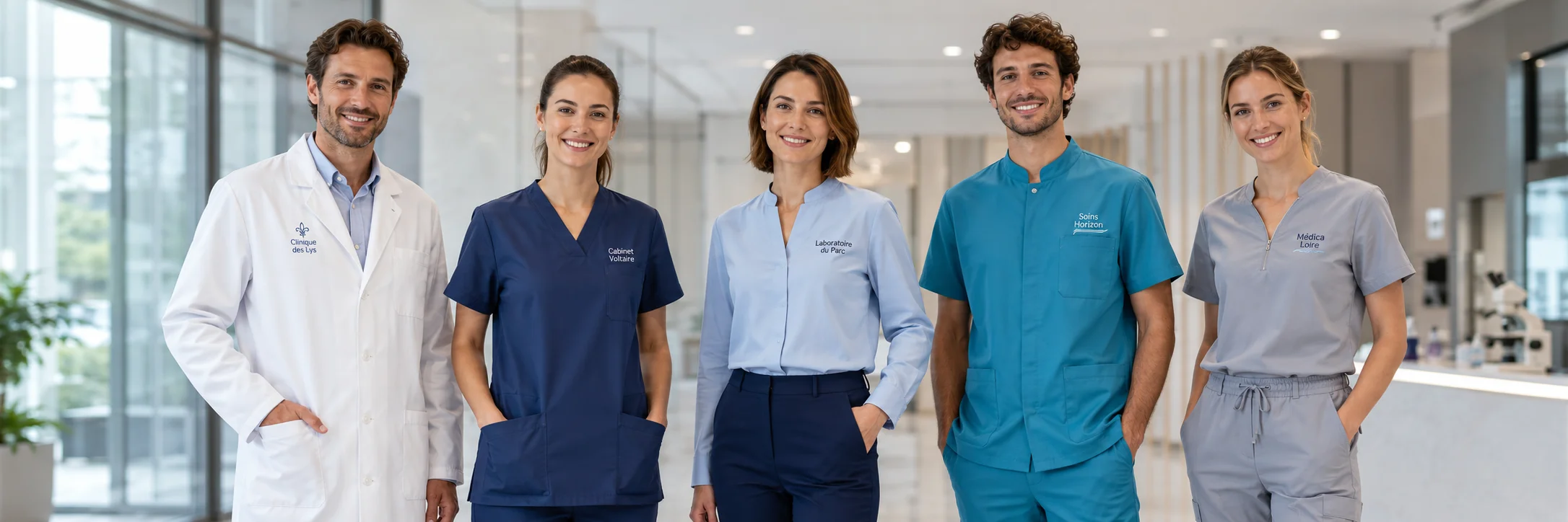 Vêtements médicaux et paramédicaux personnalisés par Komérès Tenues médicales et paramédicales personnalisées par broderie pour professionnels de santé
