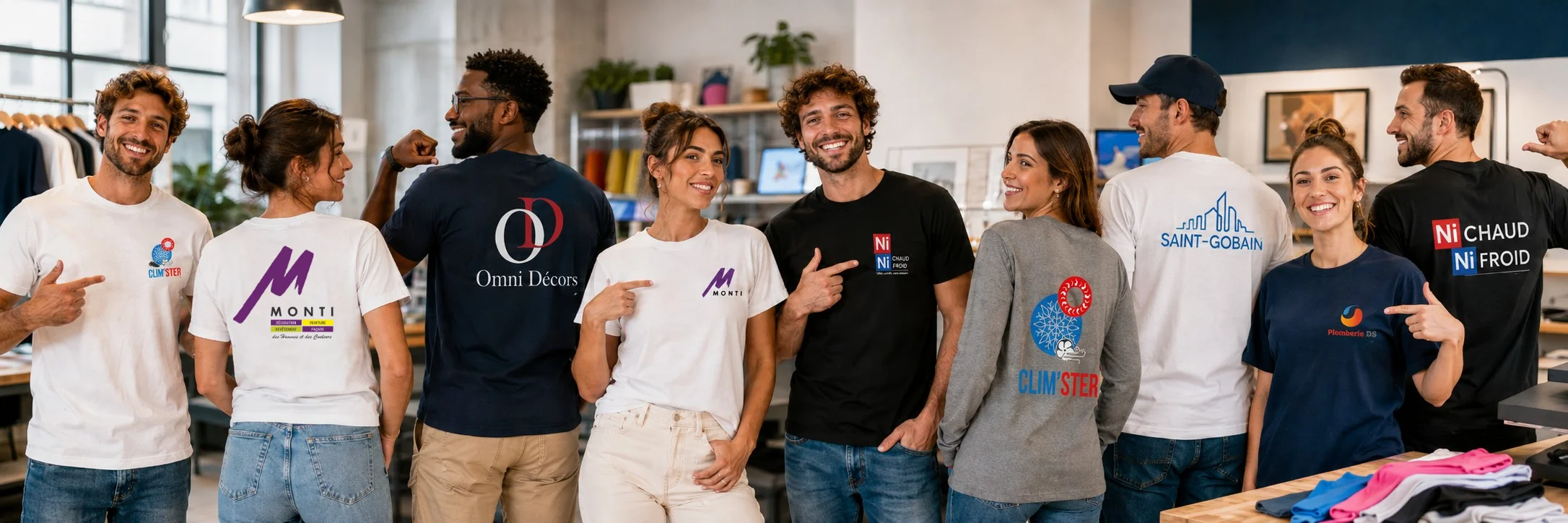 T-shirts personnalis&eacute;s pour &eacute;quipes BTP et industrie en &Icirc;le-de-France - Kom&eacute;r&egrave;s