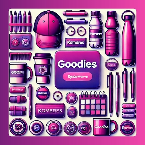 image qui présente des goodies vendus par Komérès