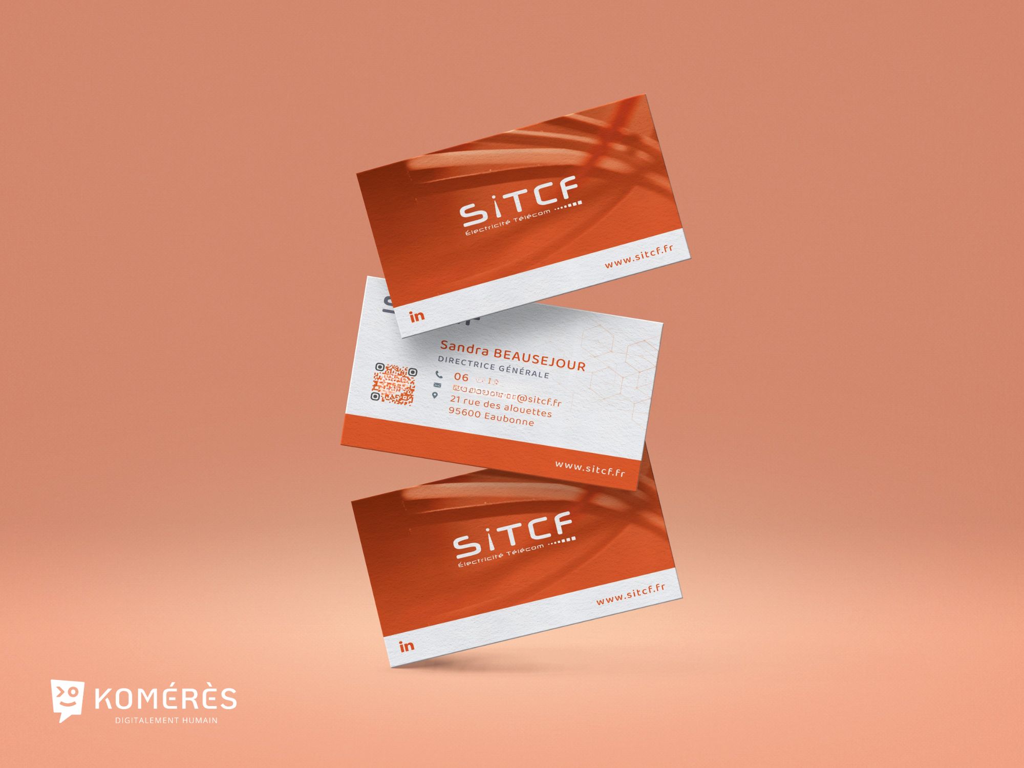 Création et impression Carte de visite SITCF à Eaubonne fait par Komérès