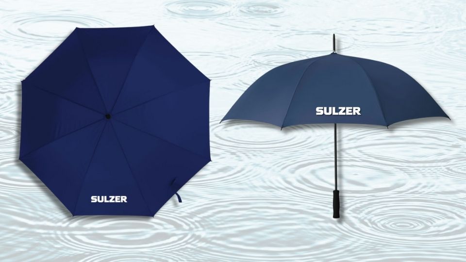 Parapluie automatique personnalisé pour Sulzer par Komérès