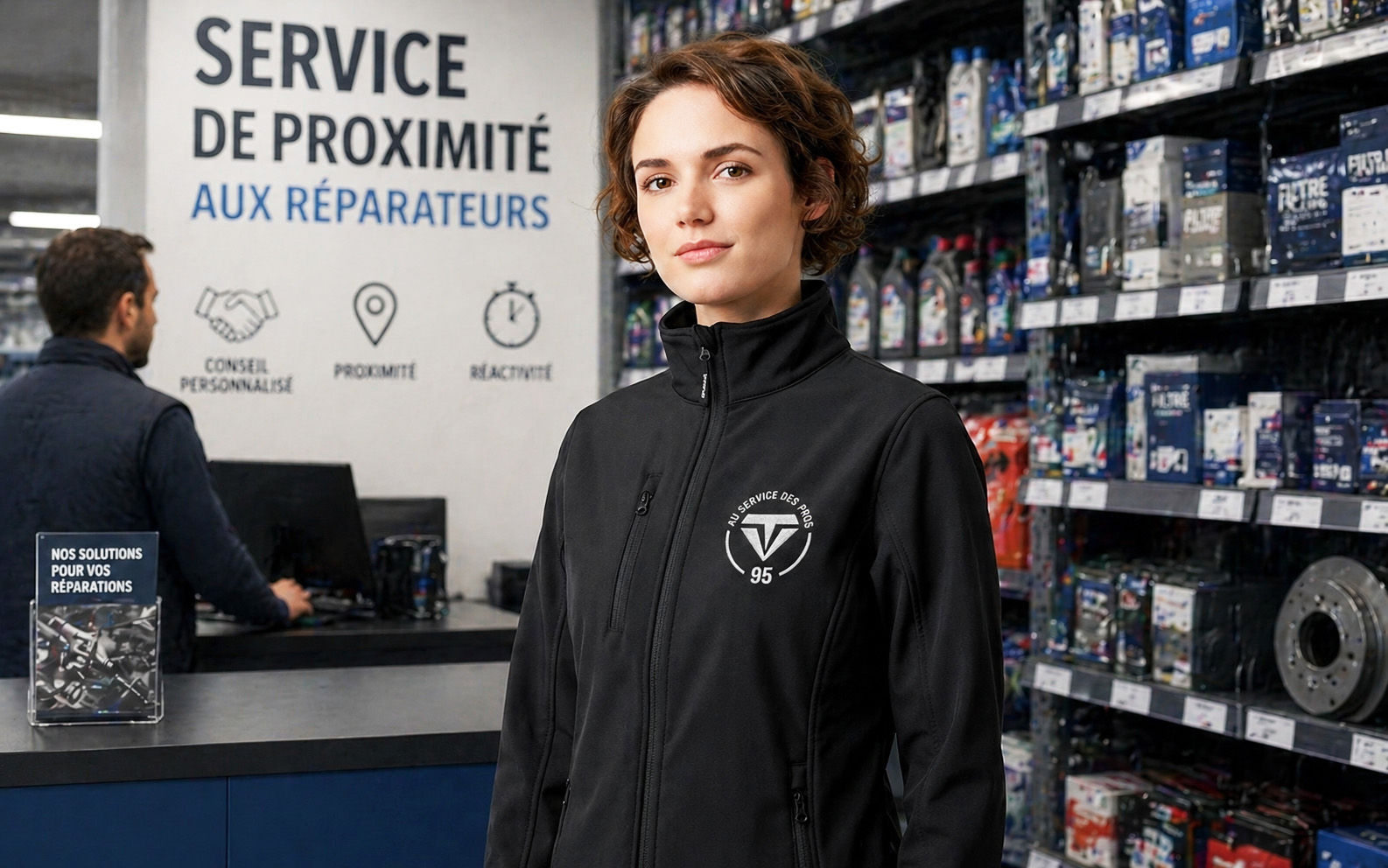 Veste softshell noire personnalis&eacute;e brod&eacute;e coupe femme pour VT 95 &agrave; Taverny - Kom&eacute;r&egrave;s